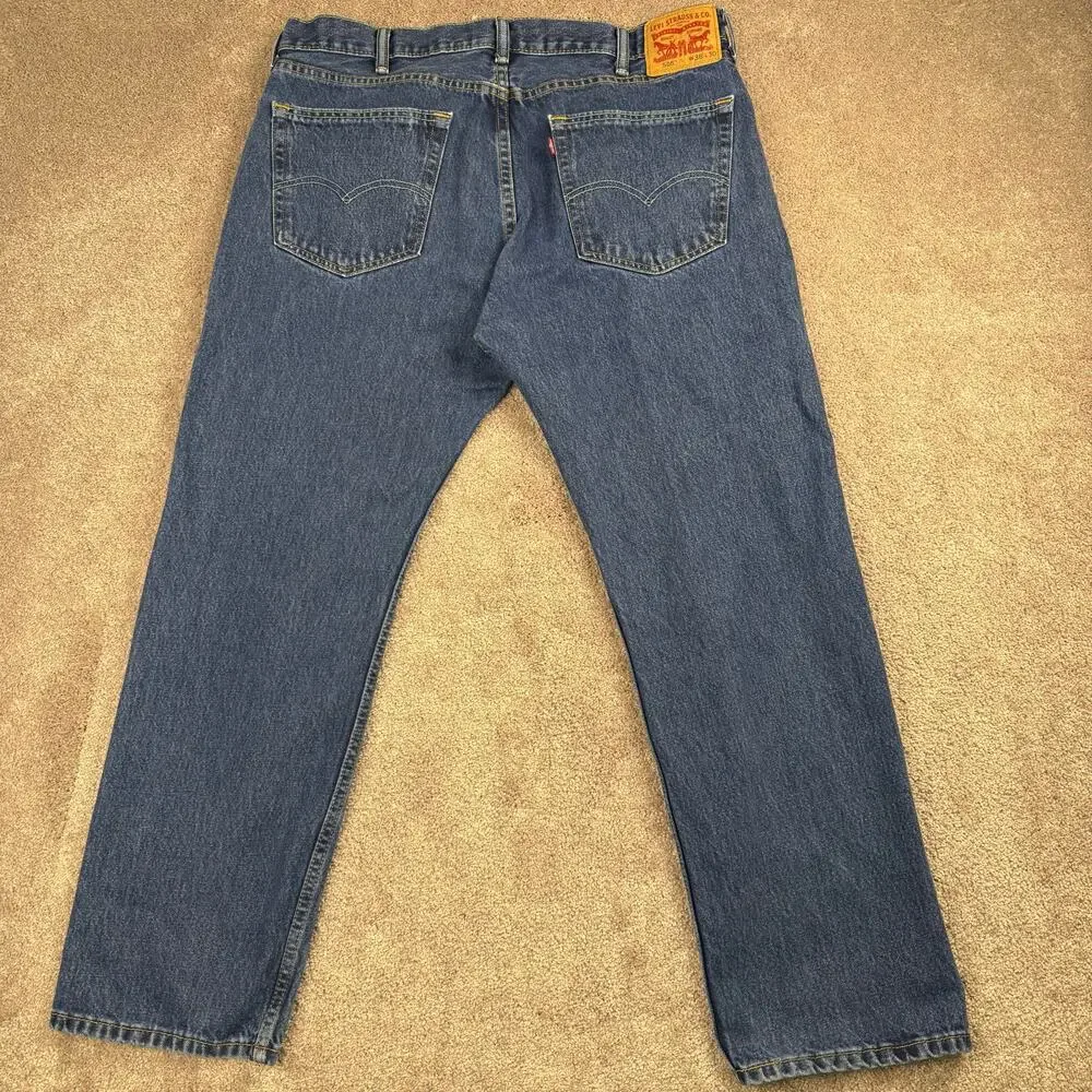 Levi's 505 Size 38x28 Medium Wash Straight Leg Denim Jeans Workwear Dad